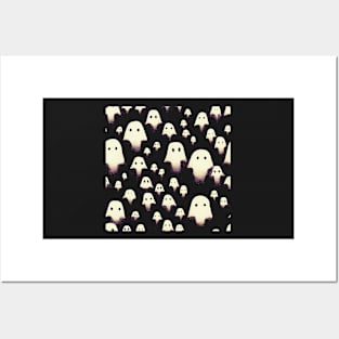 Cute Ghosts Pattern Posters and Art